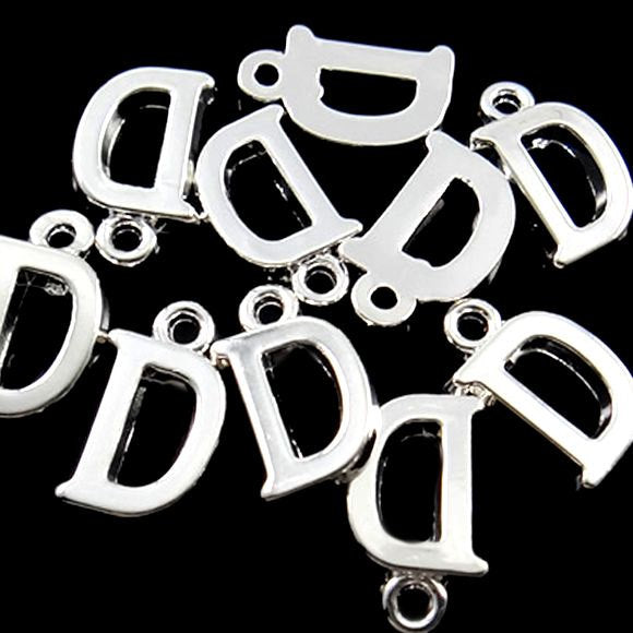 4 Lettre A Alphabet Argenté Charms - SC2336