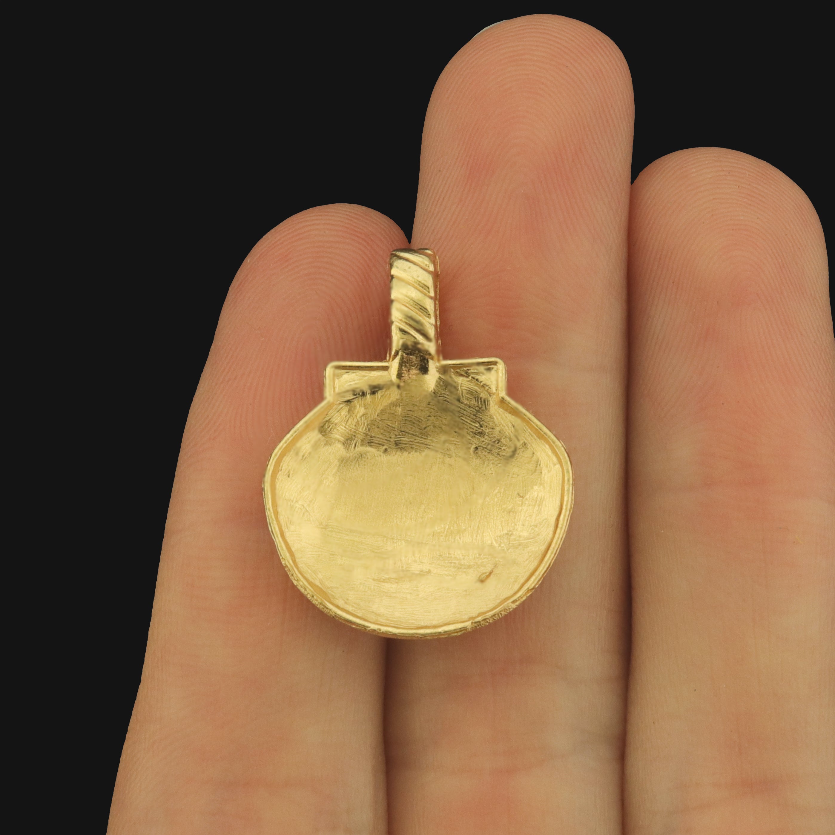 6 Pink Seashell Gold Tone Enamel Charms - E1648