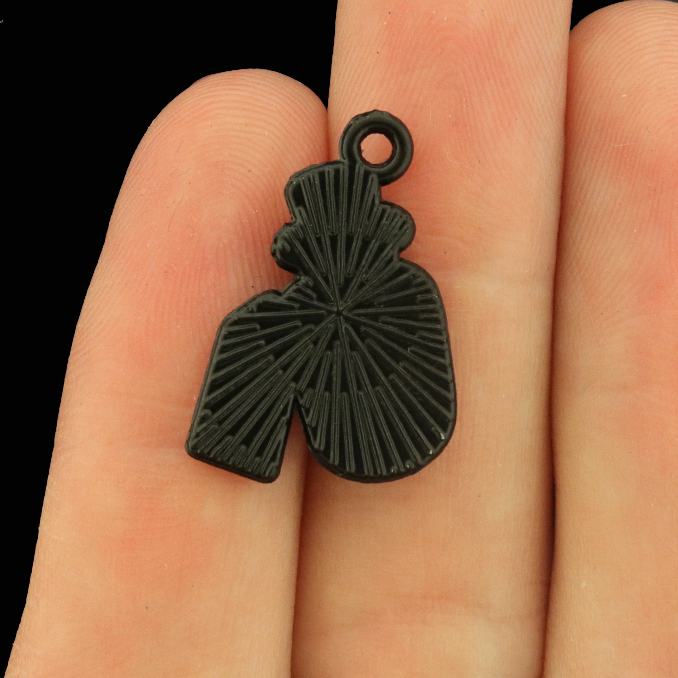 6 Poison Black Tone Enamel Charms - Blue - E1683