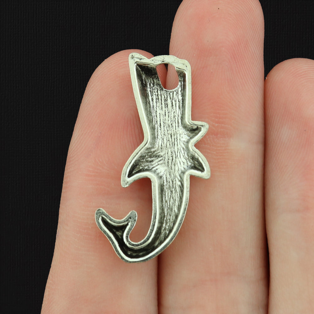 6 Shark Antique Silver Tone Charms - SC450