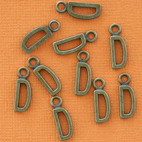 8 Letter Bronze Tone Charms - Choose Your Letter - Antique Bronze Tone