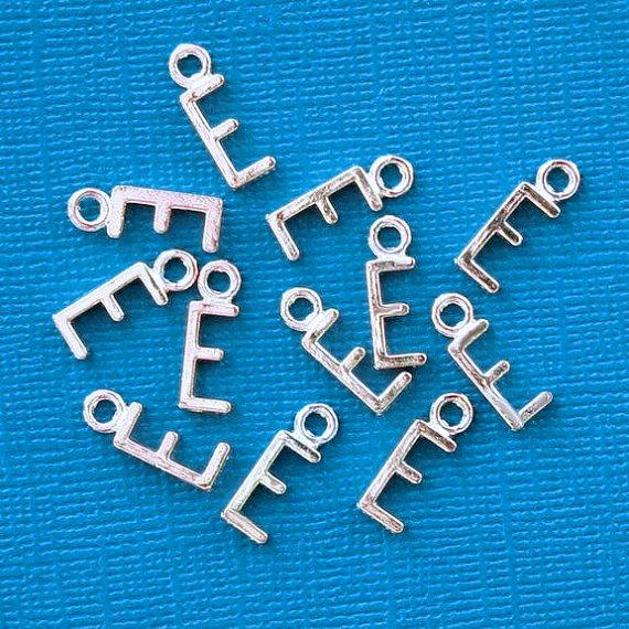 8 Letter Charms - Antique Silver Tone Charms - Choose Your Letter!