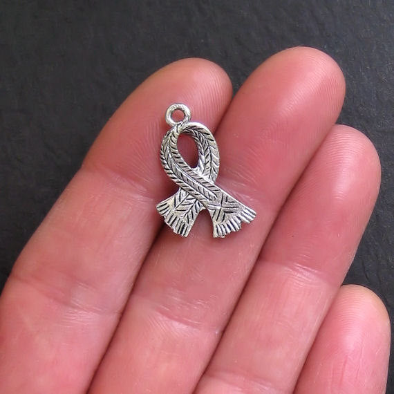 8 Scarf Antique Silver Tone Charms 2 Sided - SC470