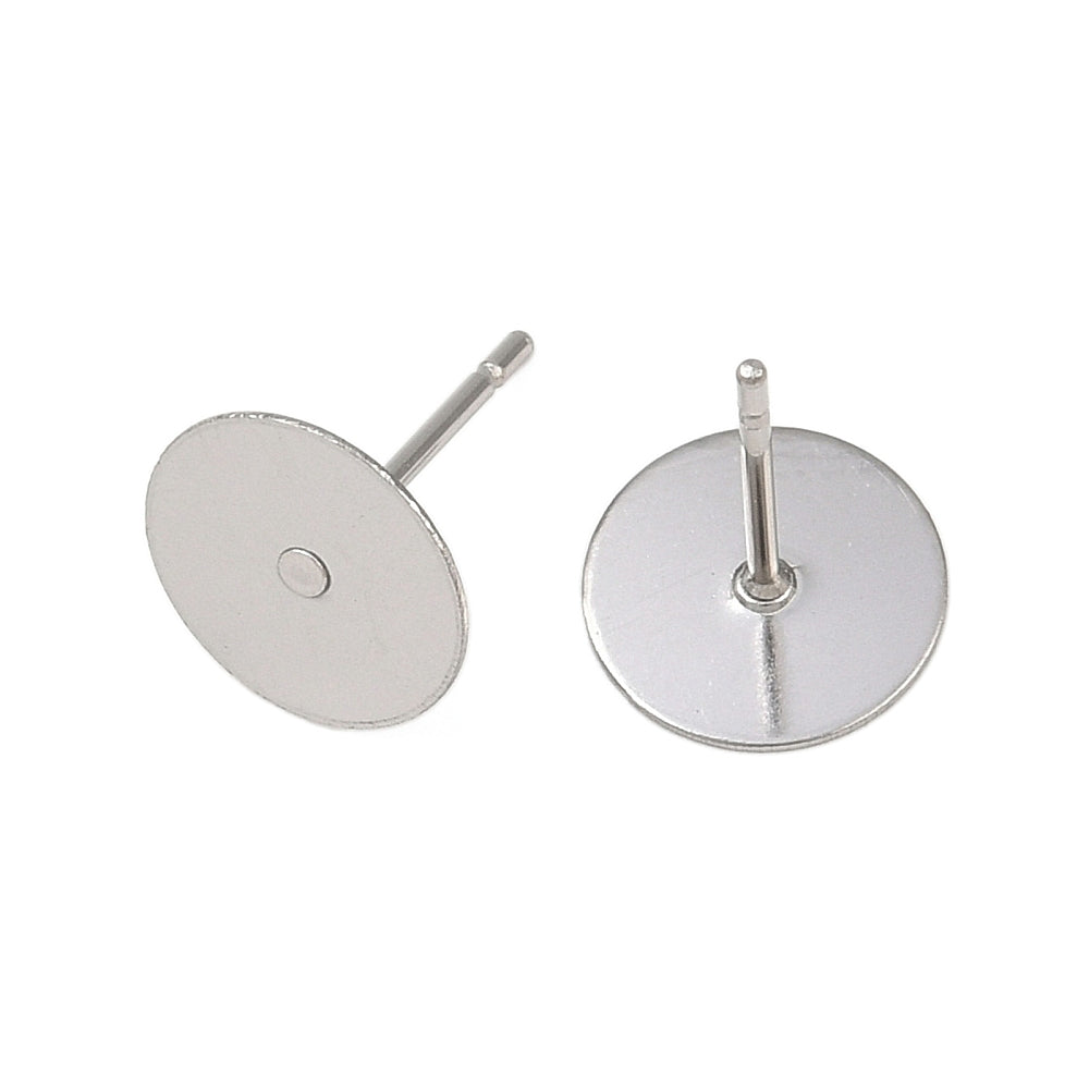 50 Surgical Stainless Round Earring Posts - Choose Your Size!