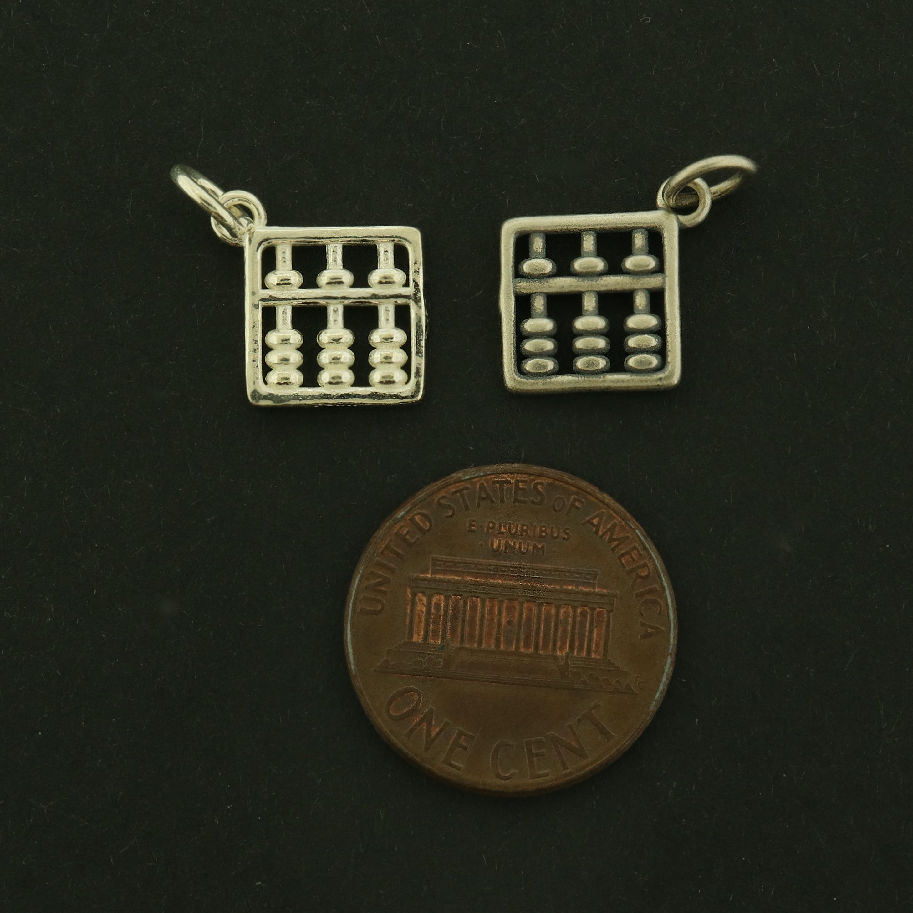 Abacus Sterling Silver Charm - Mathematics Pendant - Choose Your Tone!