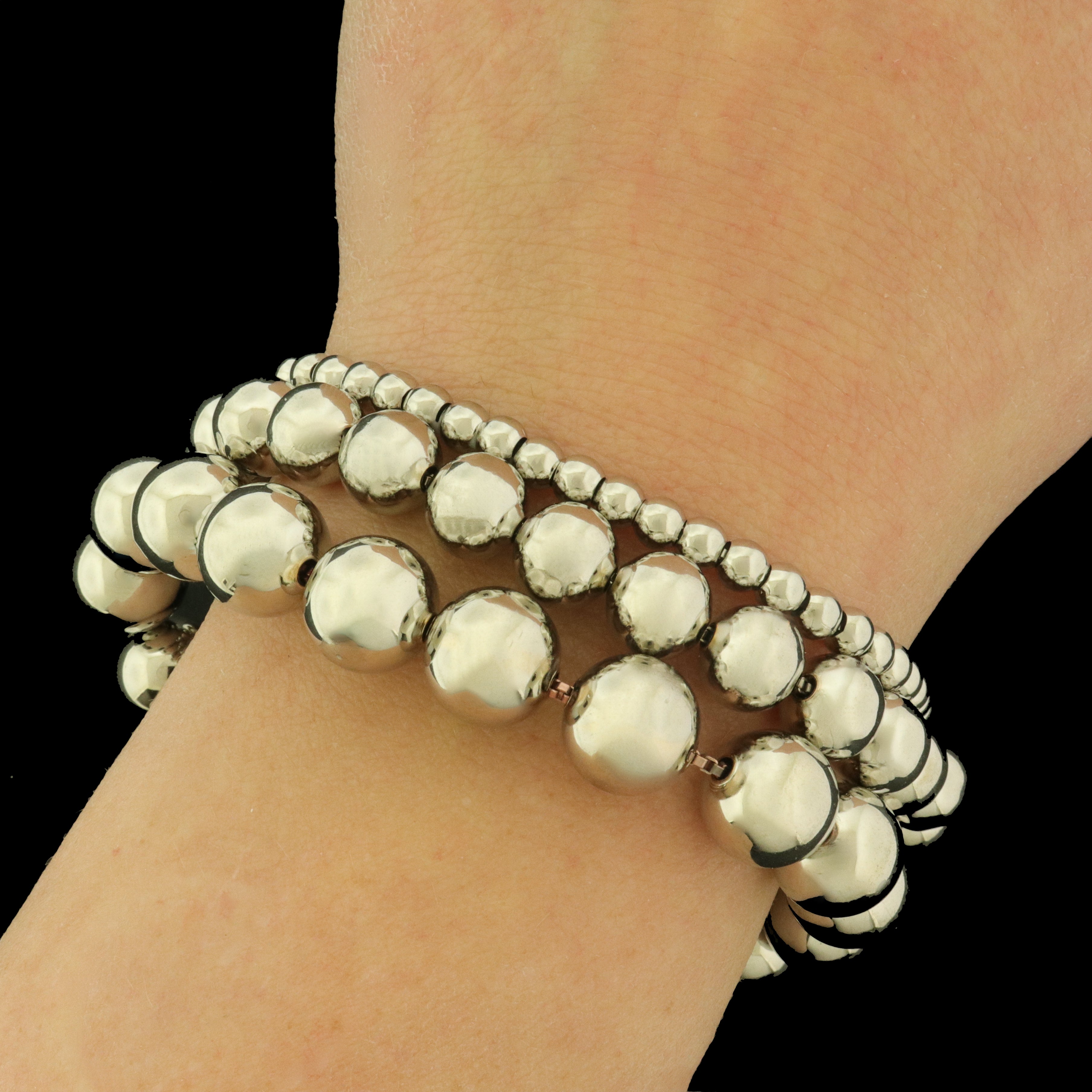 Adjustable Beaded Bracelet - Box Chain With Spacer Beads - Choose Your Bead Size!