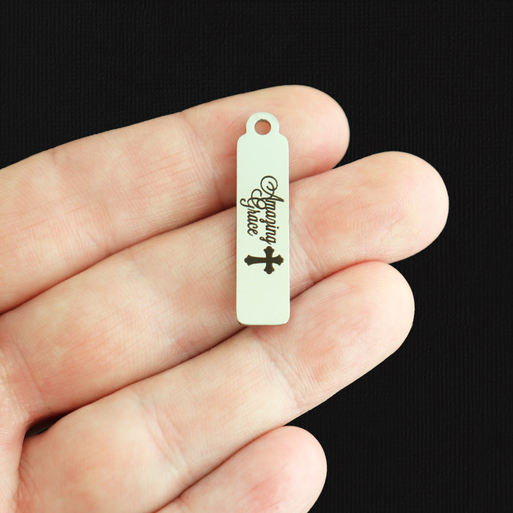 Amazing Grace Stainless Steel Charms - BFS015-7976