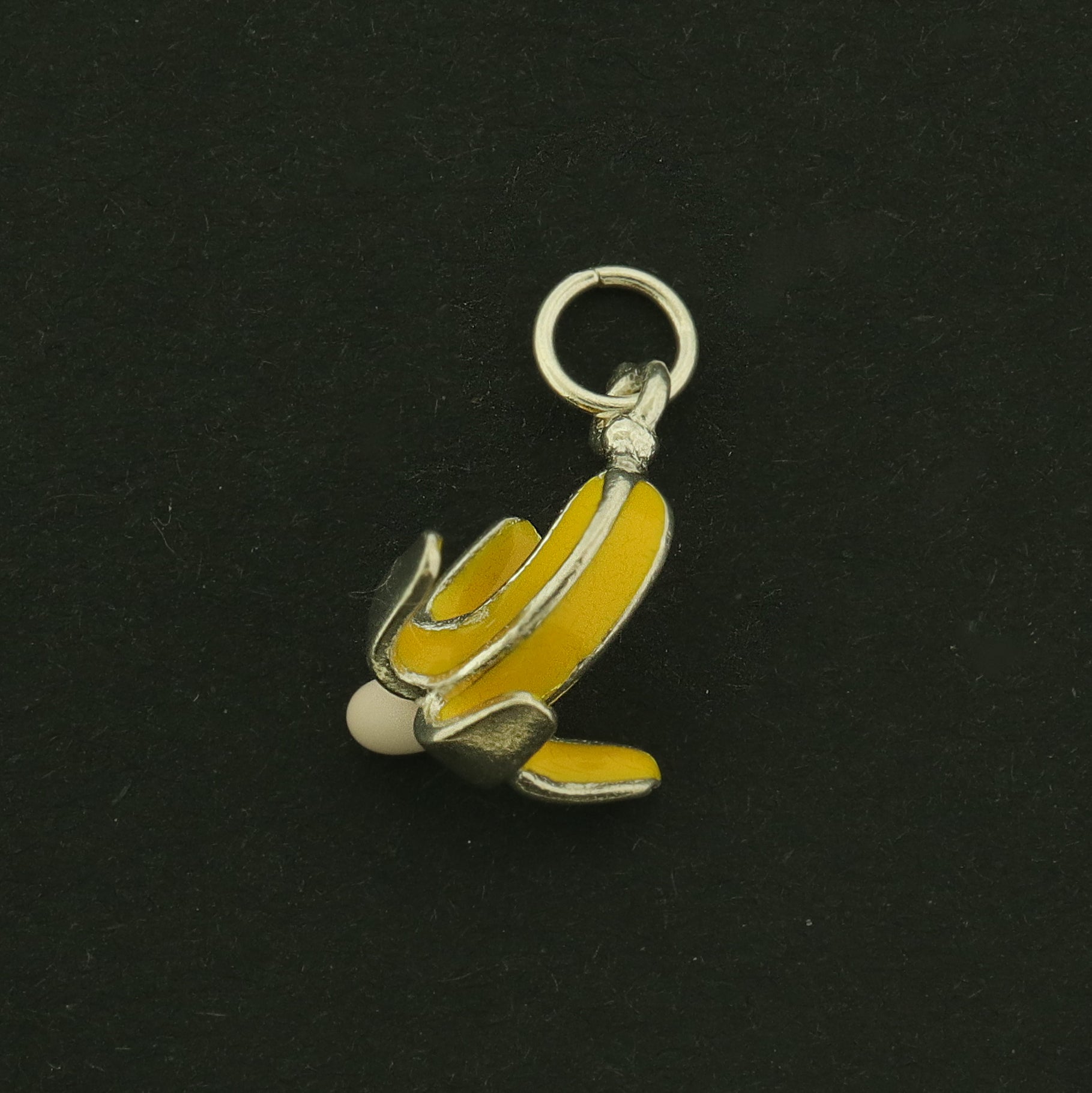 Banana Sterling Silver Enamel Charm 3D - ST305