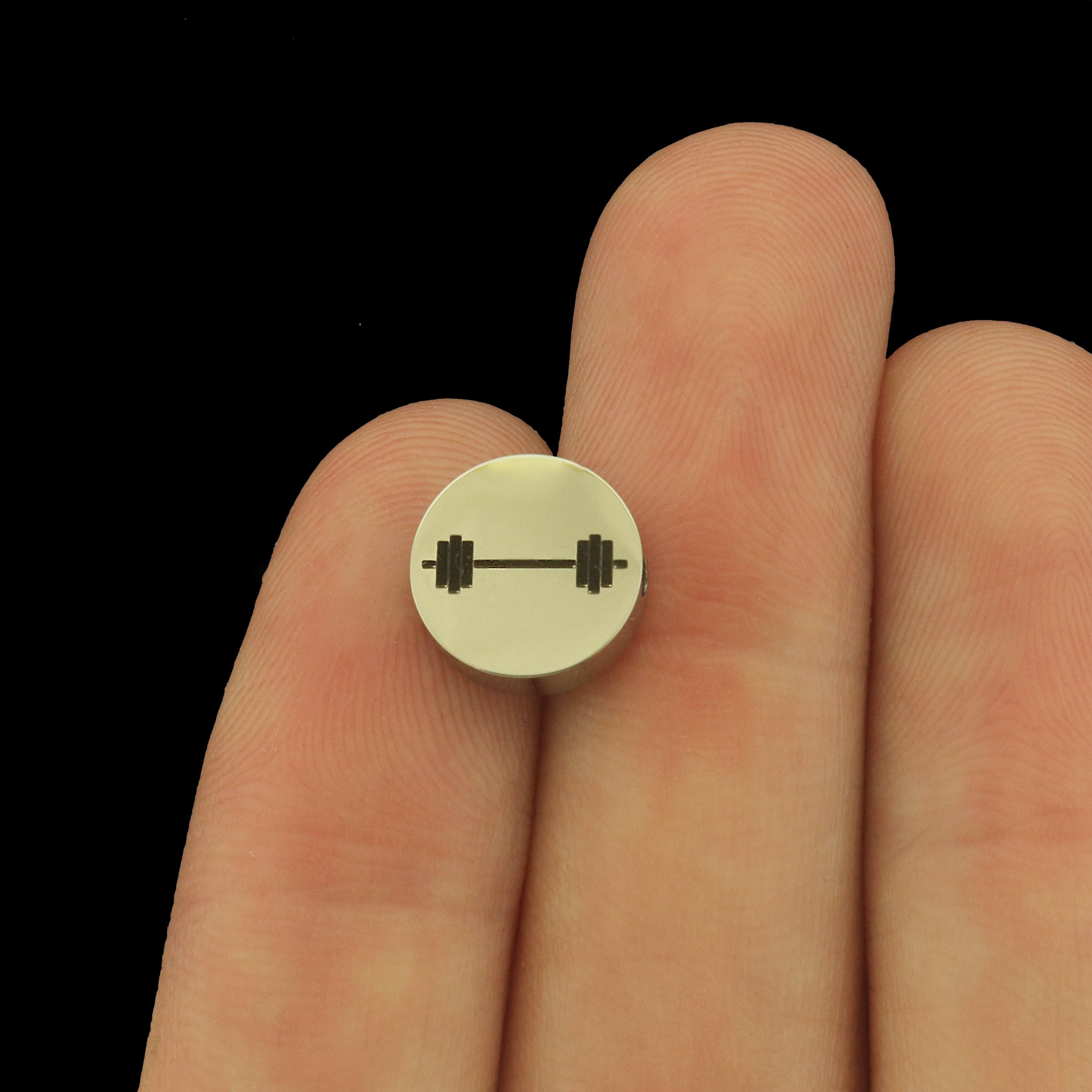 Barbell Stainless Steel Beads - Fitness Bead - Choose Your Size - BFS034S-8309