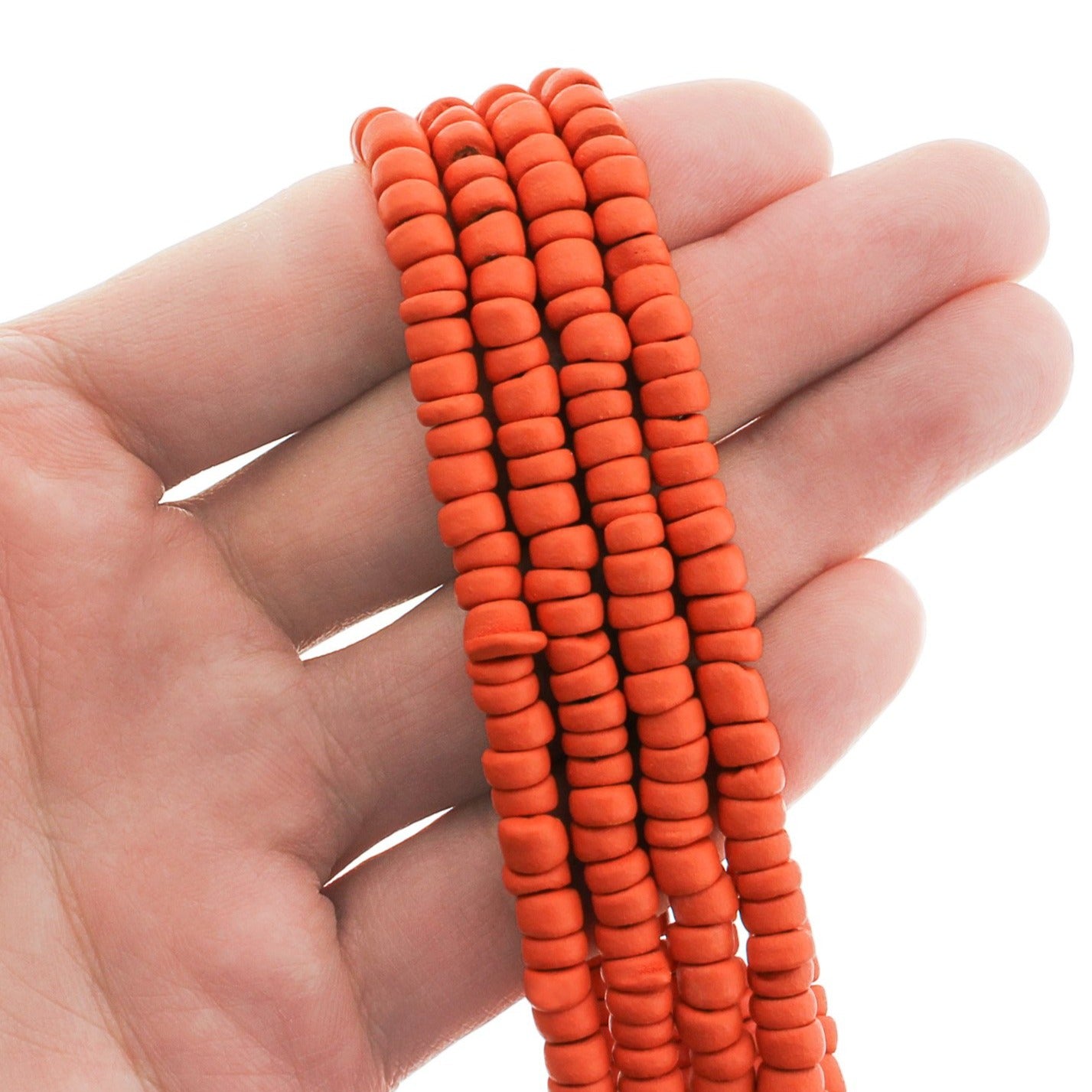 Barrel Coconut Beads - 6mm - 1 Strand 126 Beads - Choose Your Color!