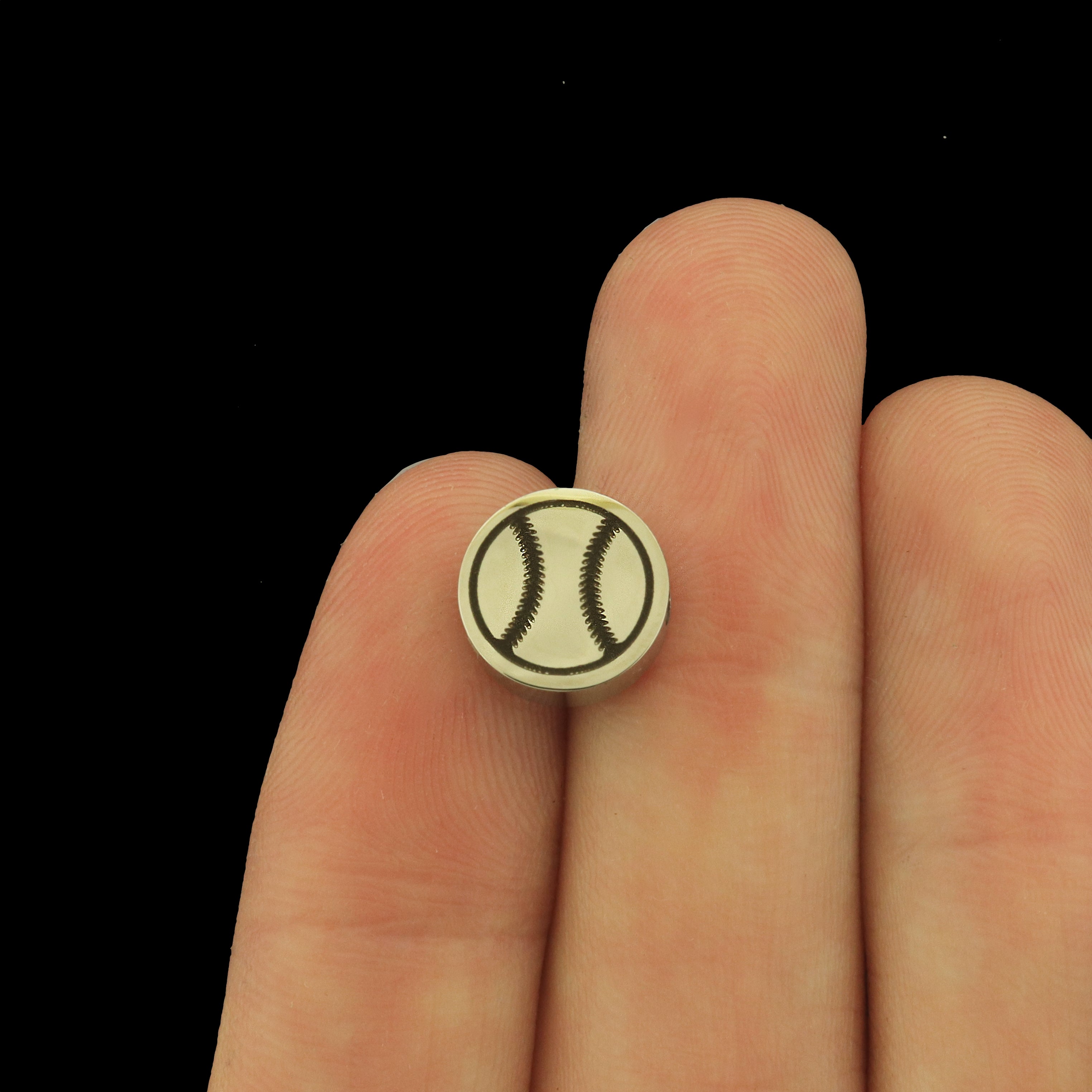 Baseball Stainless Steel Beads - Sports Bead - Choose Your Size - BFS034S-8331