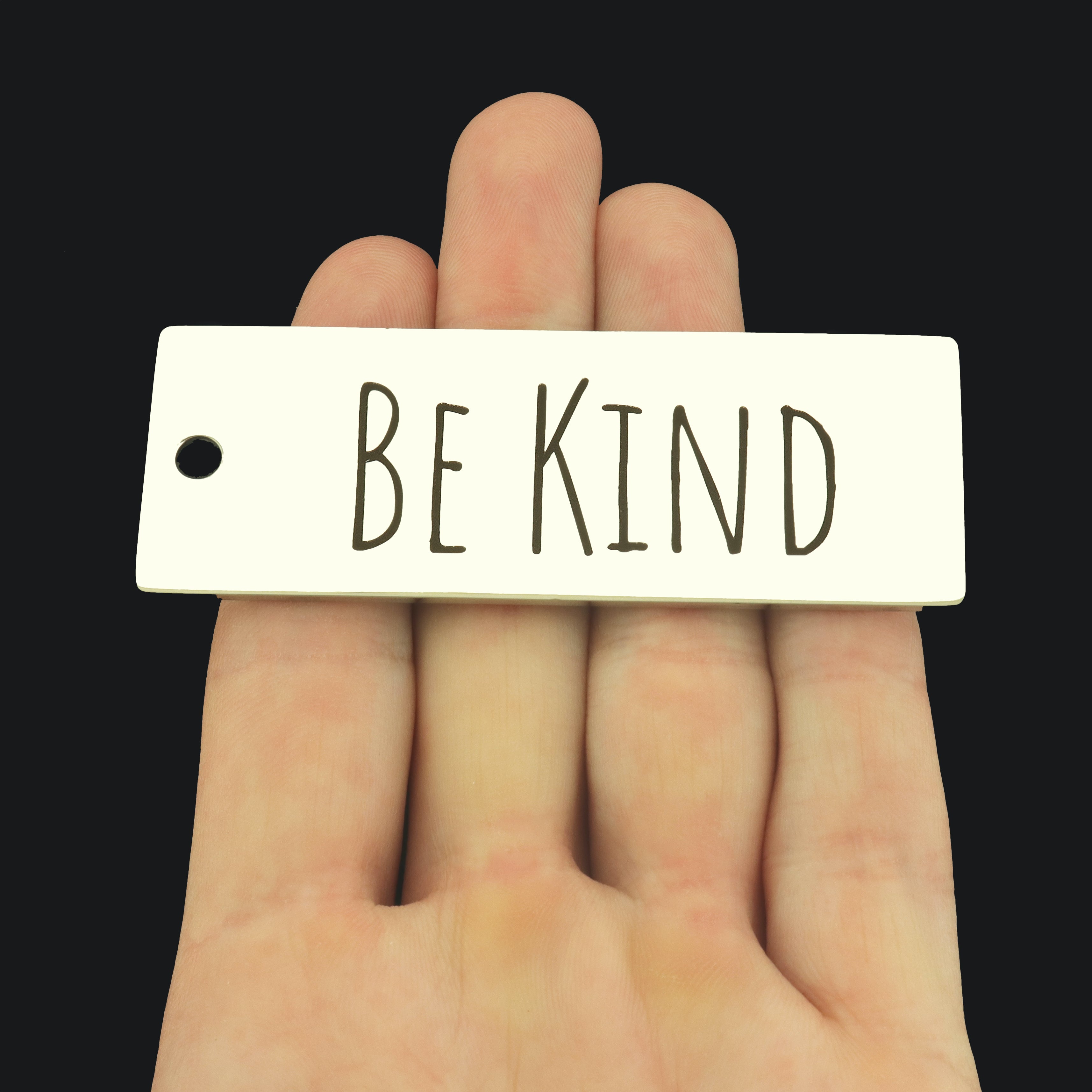 Be Kind Stainless Steel Key Chain Tag Charm - Positivity - BFS033S-8257