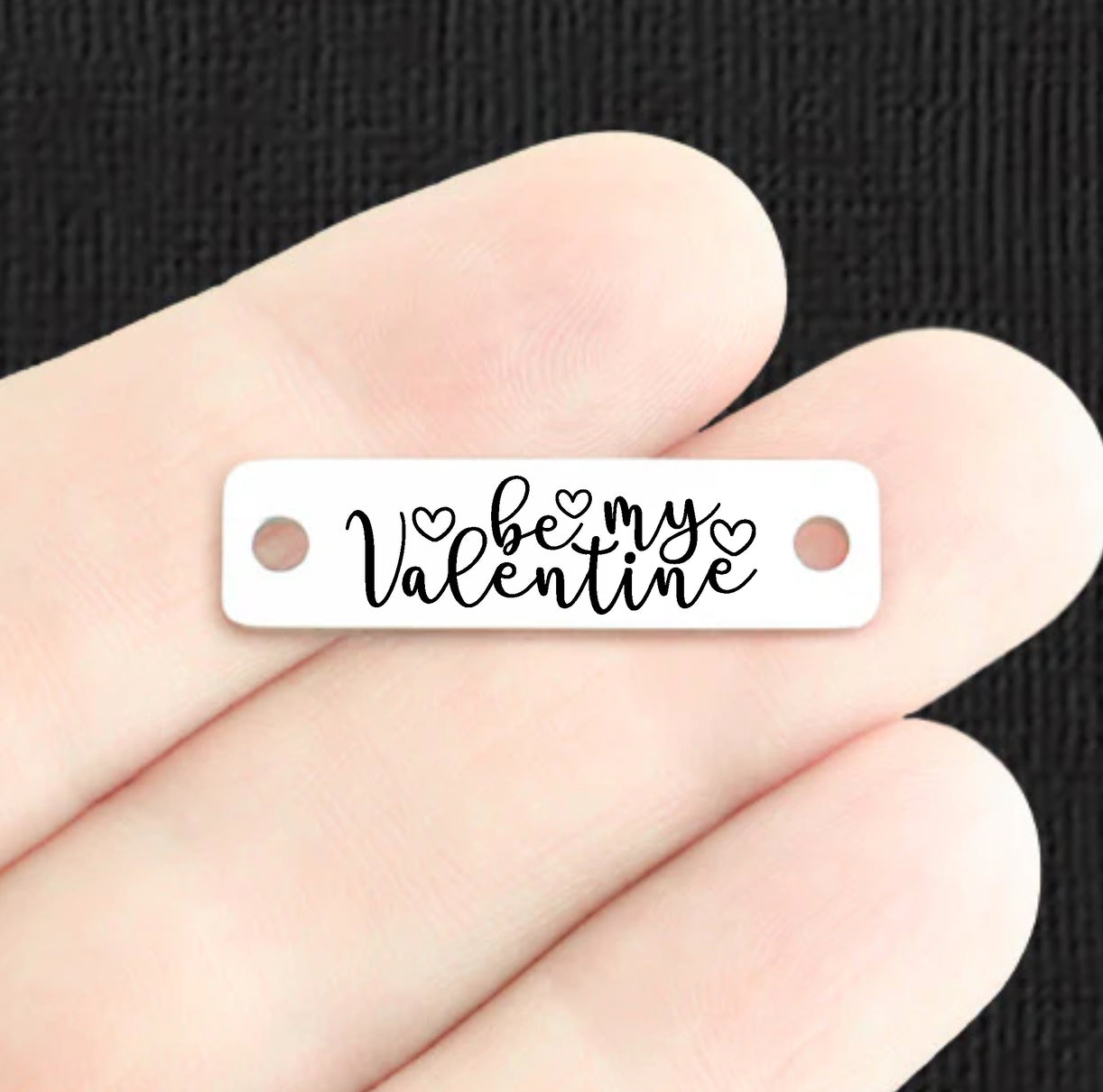 Be My Valentine Stainless Steel Connector Charms - BFS016-8389