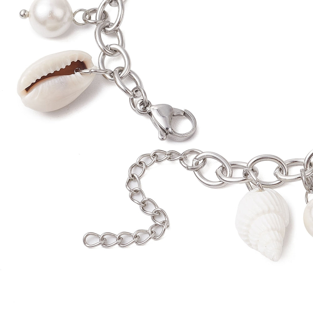 Beach Themed Finished Bracelet - Stainless Steel - Choose Your Tone!