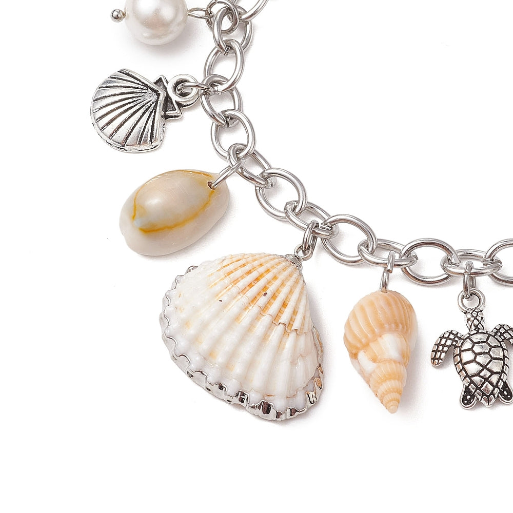 Beach Themed Finished Bracelet - Stainless Steel - Choose Your Tone!