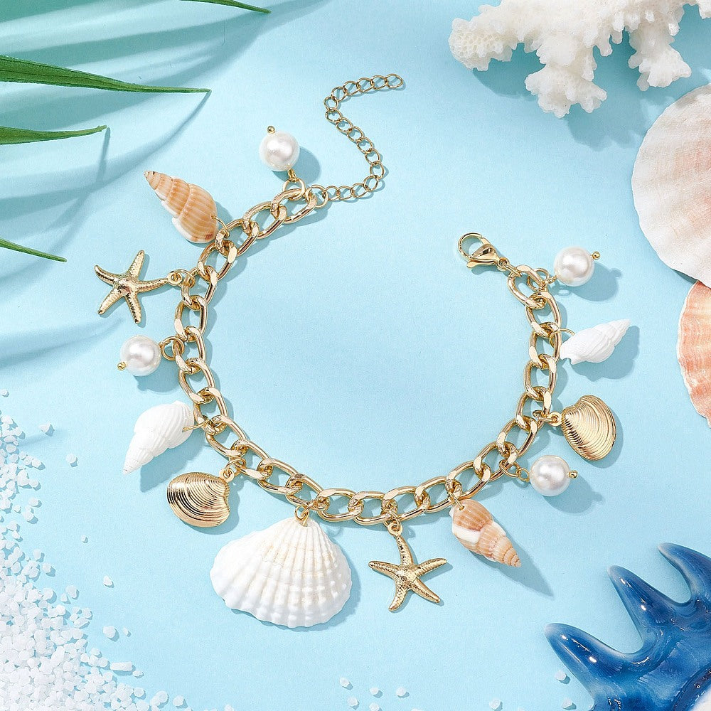 Beach Themed Finished Bracelet - Stainless Steel - Choose Your Tone!