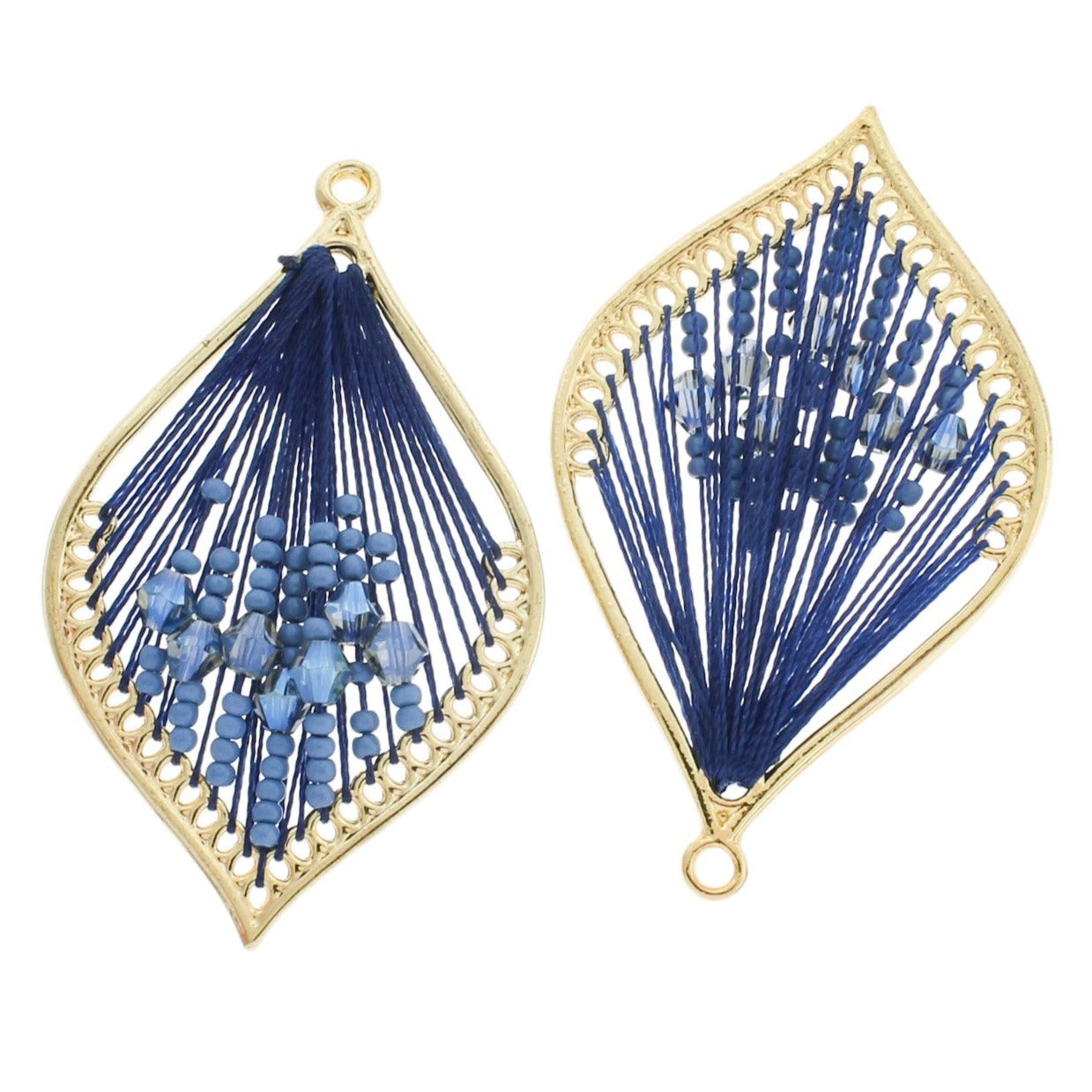 Beaded Woven Gold Tone Pendant - Choose Your Color!