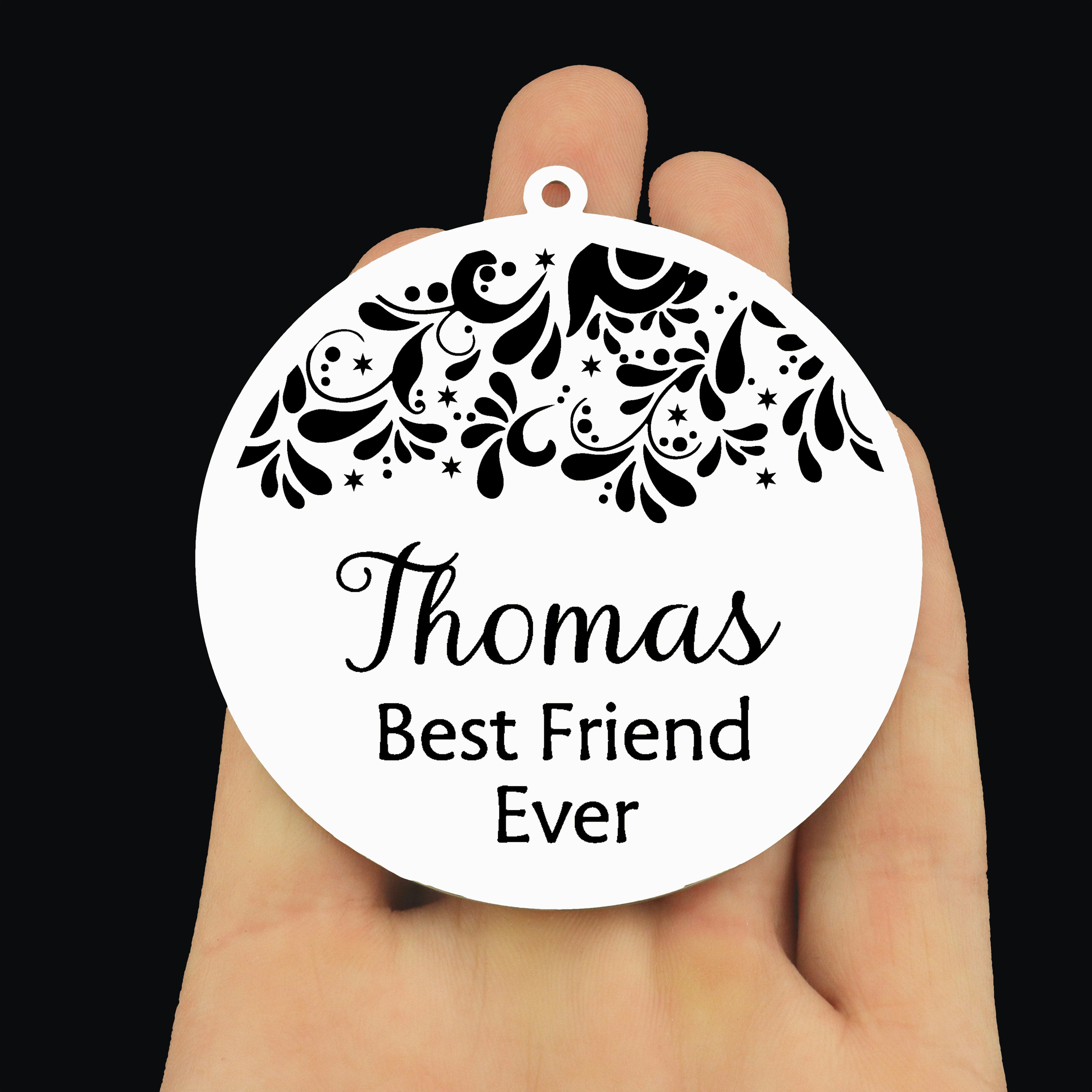 Custom Best Friend Stainless Steel Ornament - Customize the Name!