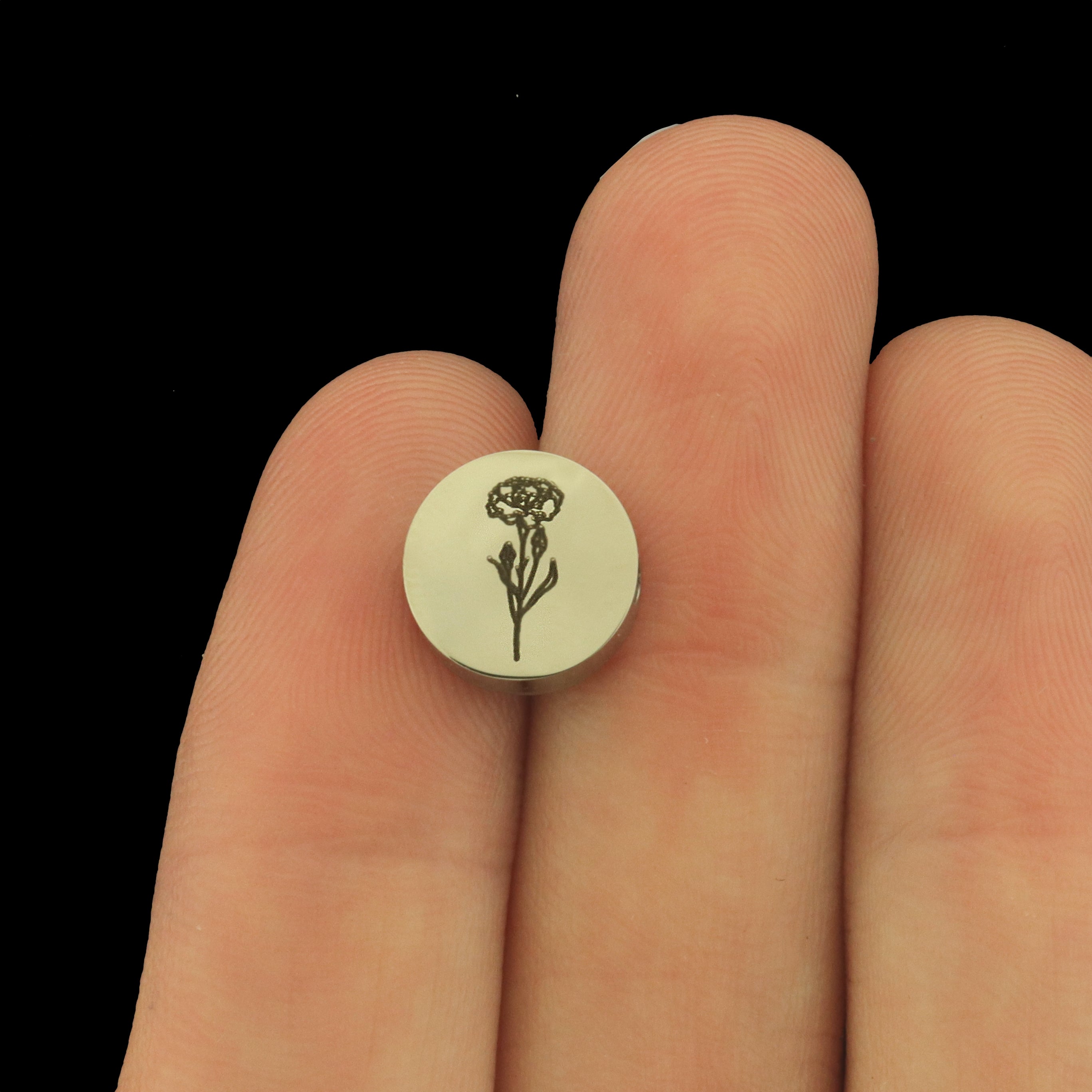 Perles en acier inoxydable Fleur de Naissance – Choisissez votre mois et votre taille !