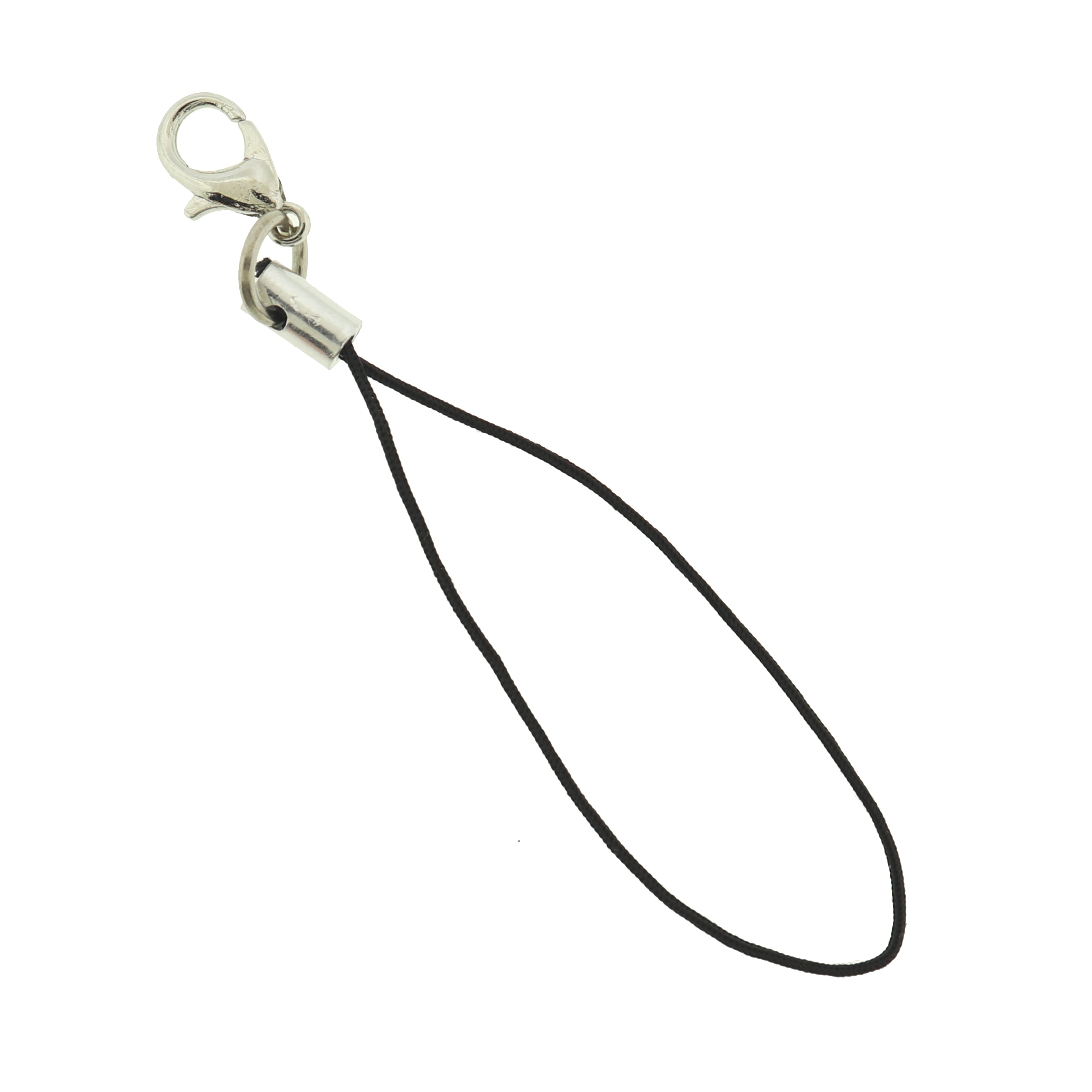 Black Nylon Cord 70mm Plus Lobster Clasp - 0.8mm - 8 Cords - Z011