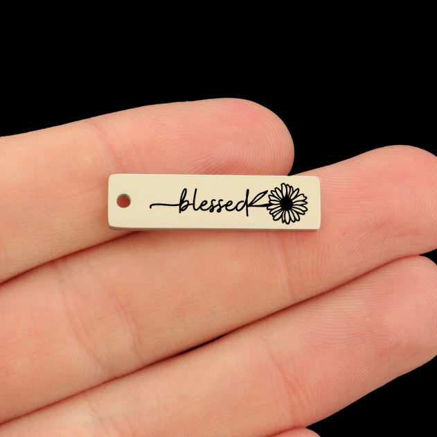 Blessed Stainless Steel Drop Pendants - BFS038-7186