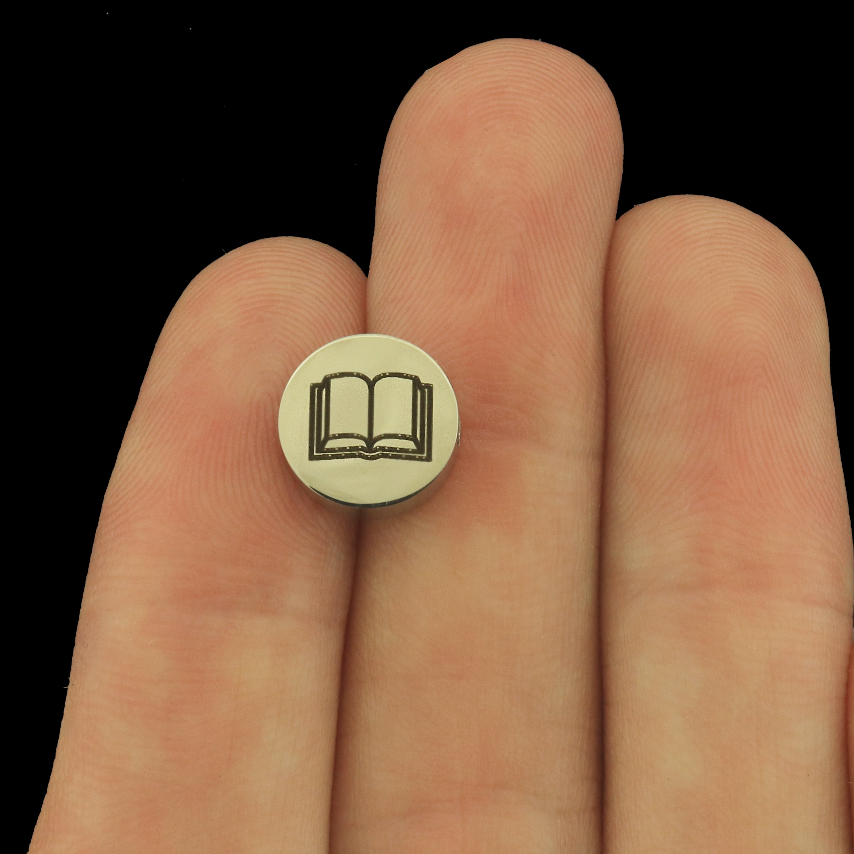 Book Stainless Steel Beads - Teacher Bead - Choose Your Size - BFS034S-8304