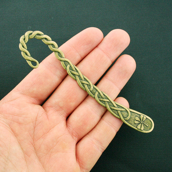 Bookmark Antique Bronze Tone Charm 2 Sided - BC1662