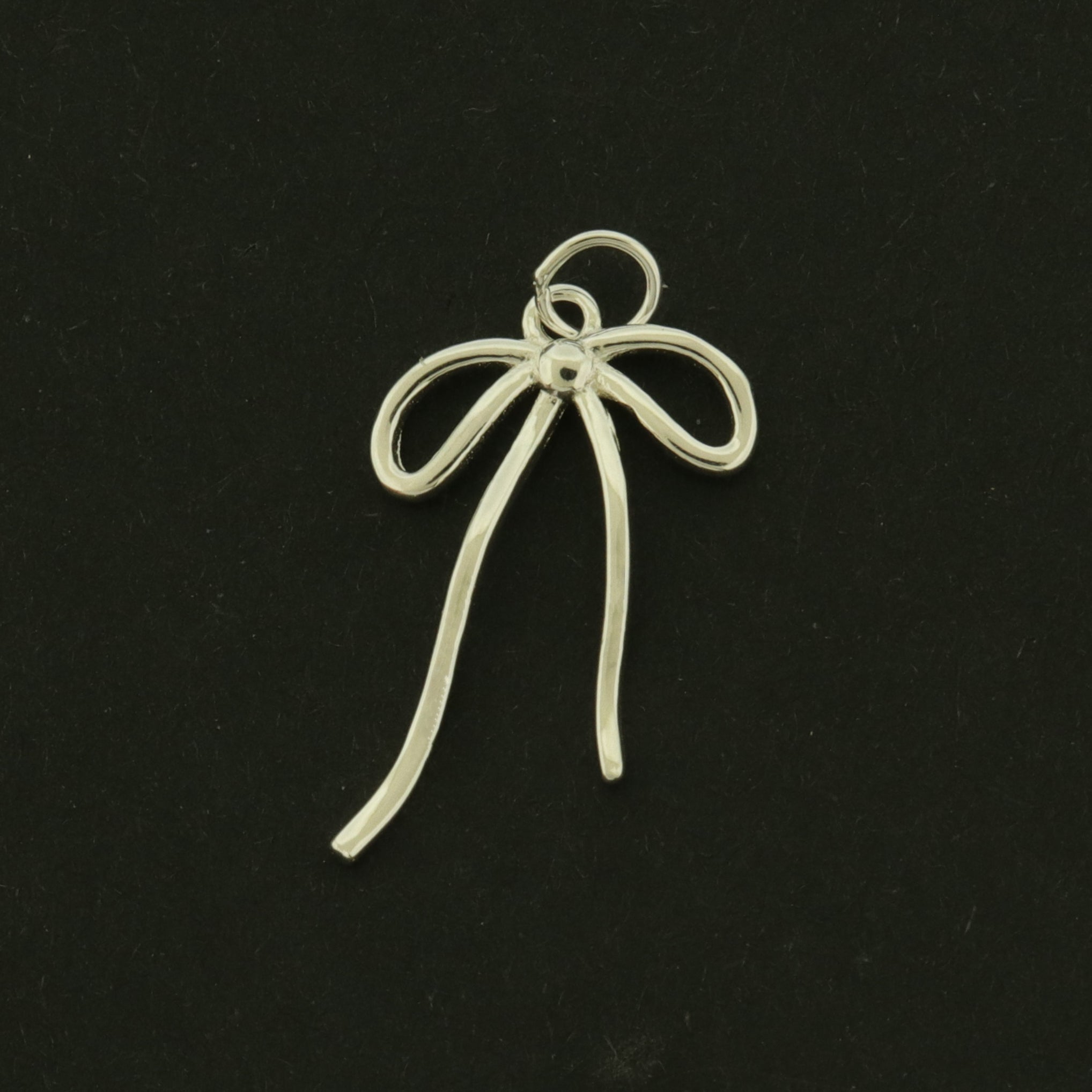 Bow Sterling Silver Charm - Ribbon Pendant - ST323