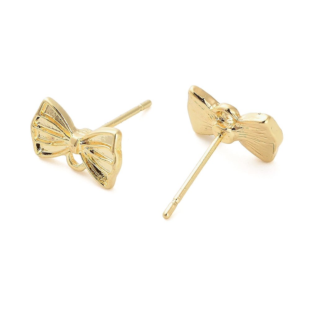 Bow Stud Earrings - 4 Pairs - Gold Tone Stainless Steel - ER1104