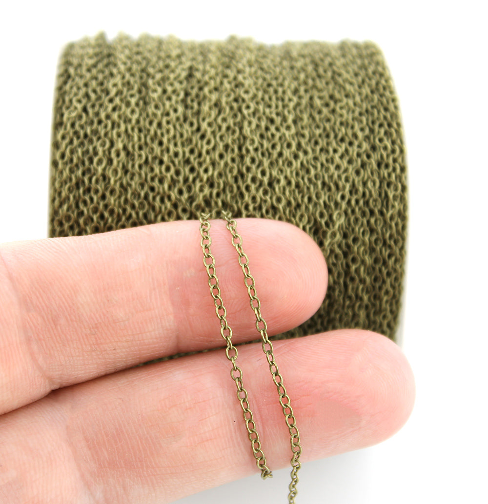 Brass Cable Chain - 1.5mm - Choose Your Length & Tone!