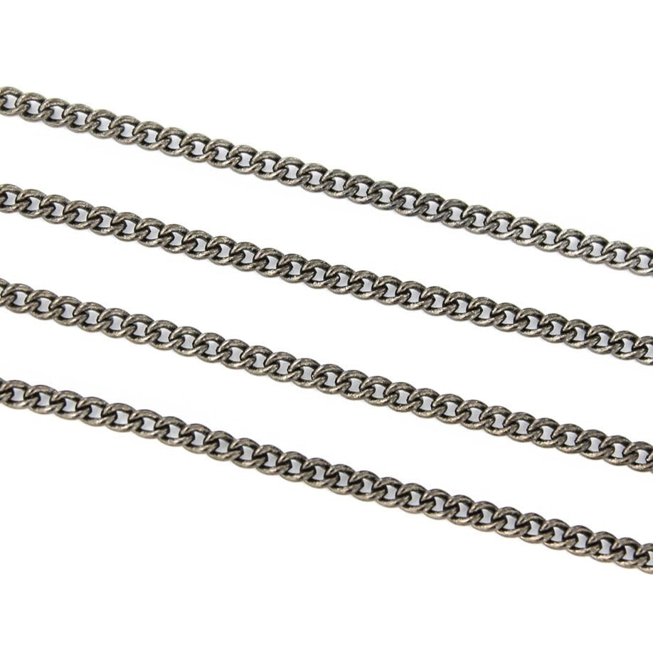 Chaîne gourmette argentée BULK - 2 mm - Choisissez votre longueur - 1 mètre + - CH048