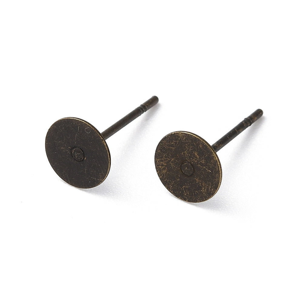 Boucles d'oreilles en acier inoxydable - Bases de clous - 5 mm x 12 mm - 50 pièces 25 paires - FD911