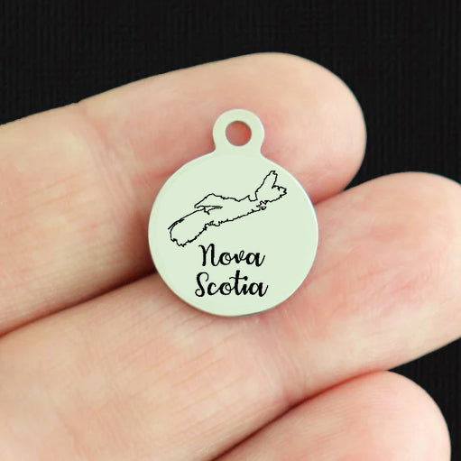 Canadian Province Outline Stainless Steel Small Round Charms - Choose Your Province!