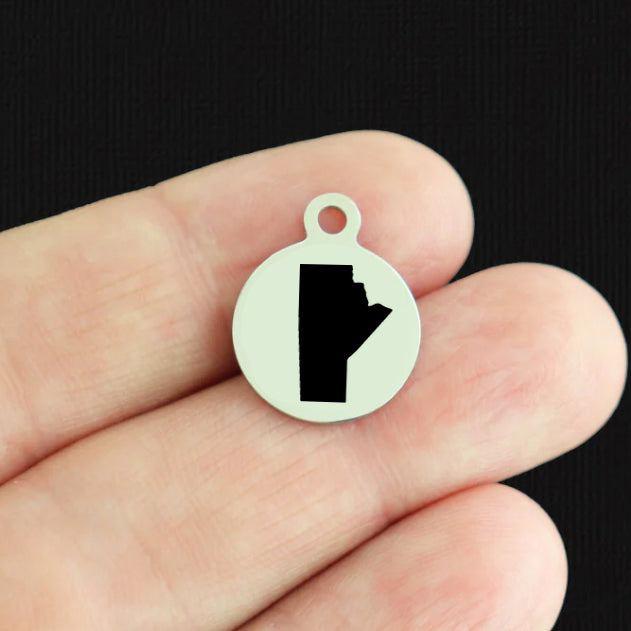 Canadian Province Stainless Steel Small Round Charms - Choose Your Province!