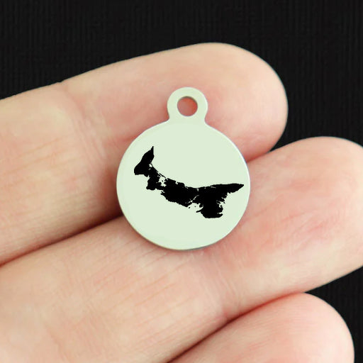 Canadian Province Stainless Steel Small Round Charms - Choose Your Province!