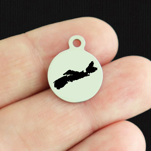 Canadian Province Stainless Steel Small Round Charms - Choose Your Province!