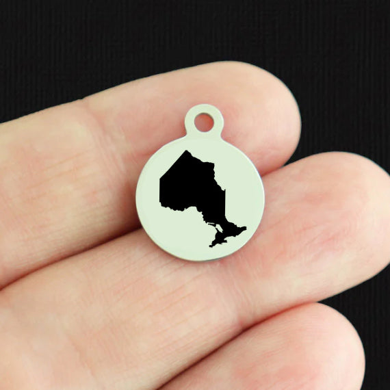 Canadian Province Stainless Steel Small Round Charms - Choose Your Province!
