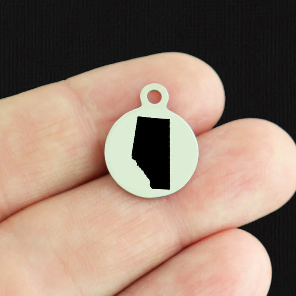Canadian Province Stainless Steel Small Round Charms - Choose Your Province!