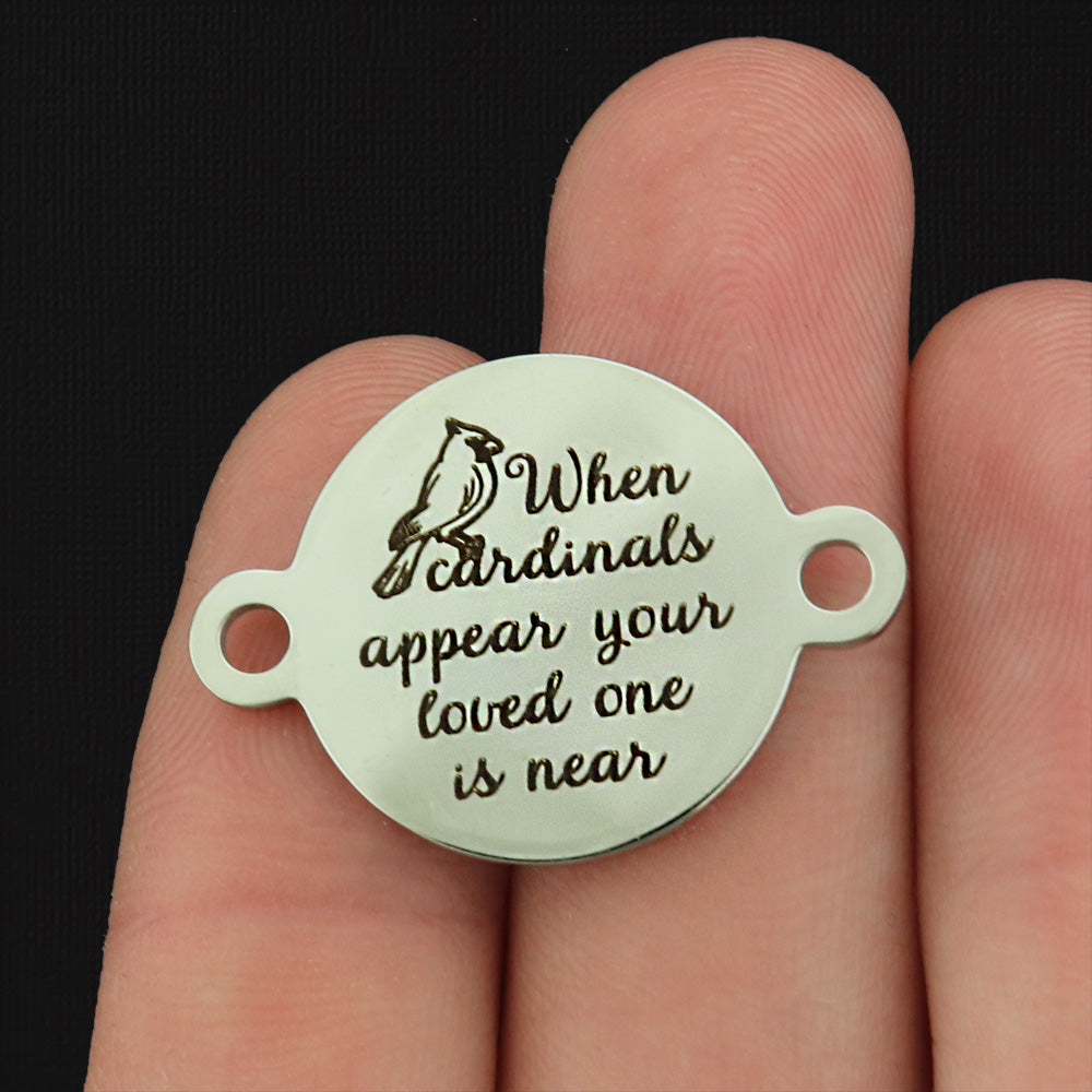 Cardinal Stainless Steel Charms - When cardinals appear your loved one is near - BFS027-2842