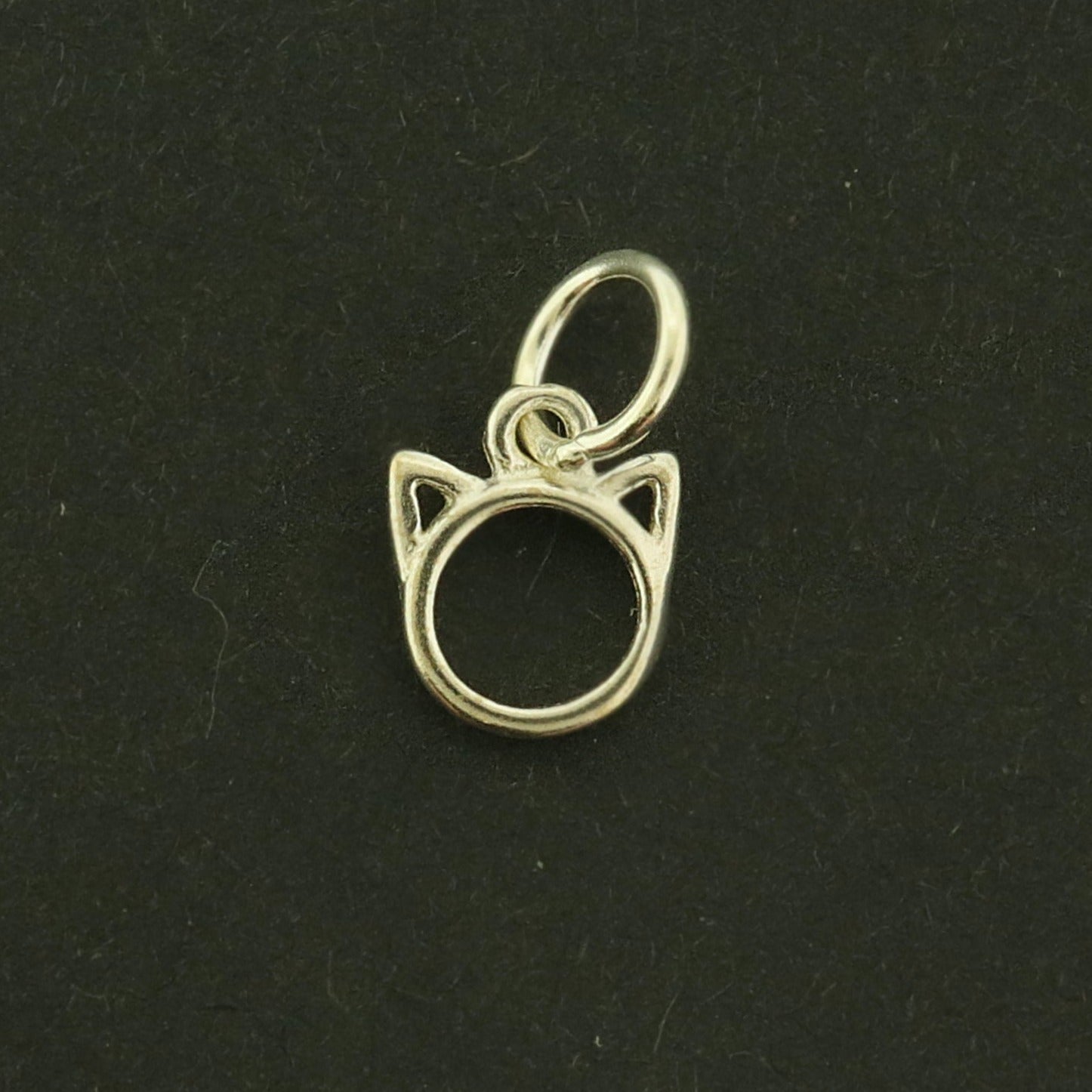 Cat Sterling Silver Charm - Outline Style - 2 Sided - ST021
