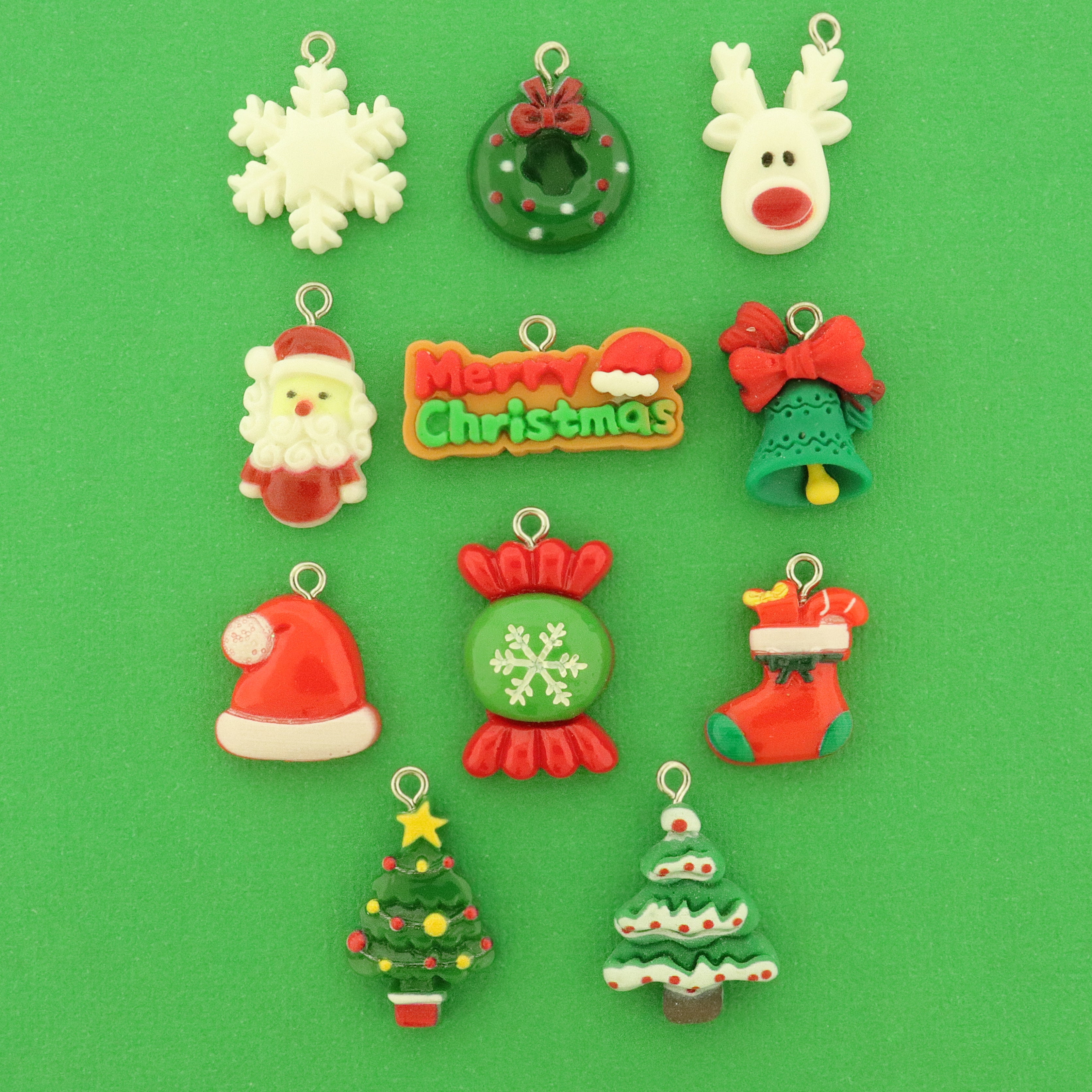 Christmas Charm Collection - 11 Different Resin Charms - COL470H
