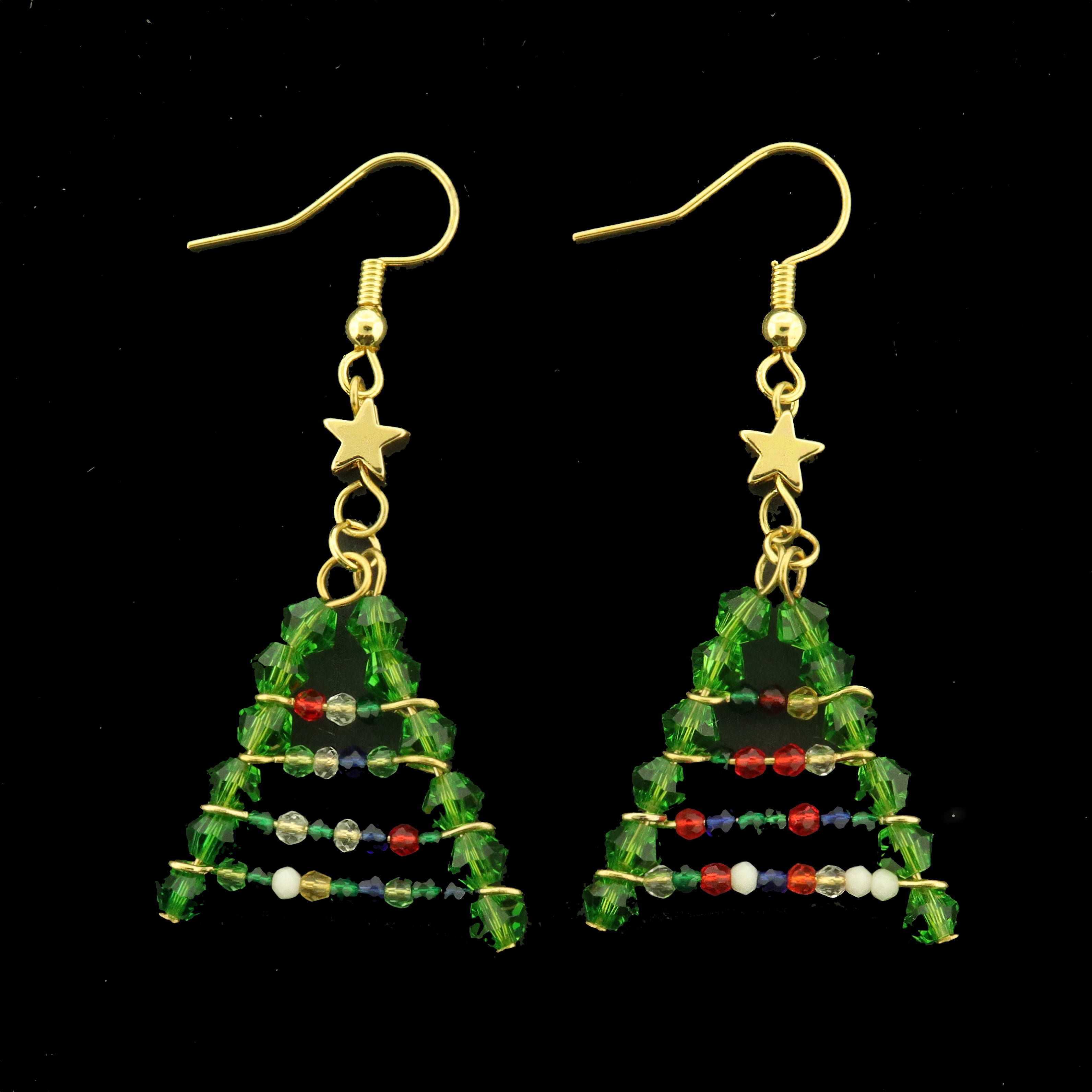 Christmas Tree Earrings - 1 Pair - Super Eye Catching! - ER1028