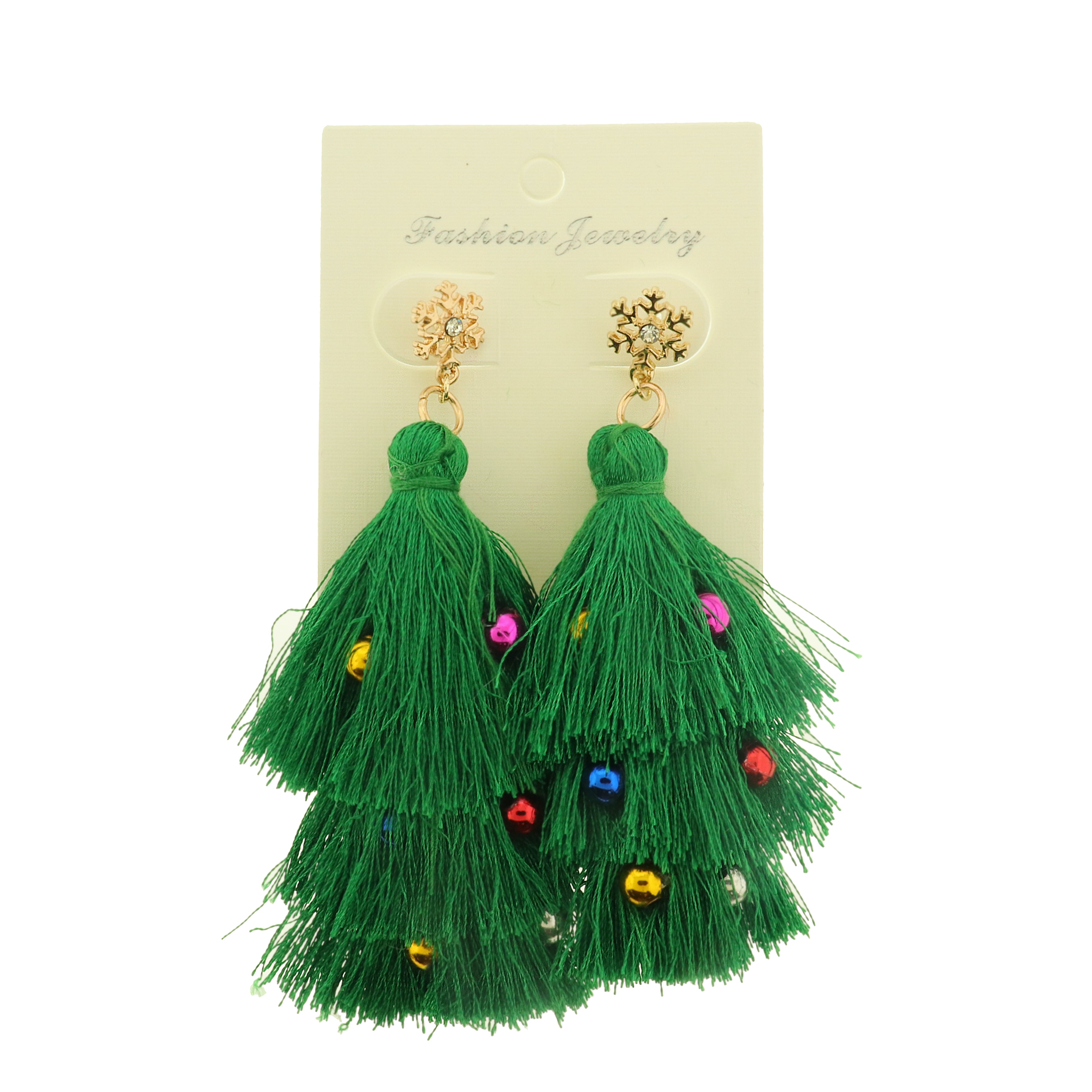 Christmas Tree Earrings - Decorated with Bells! - 1 Pair - ER1029