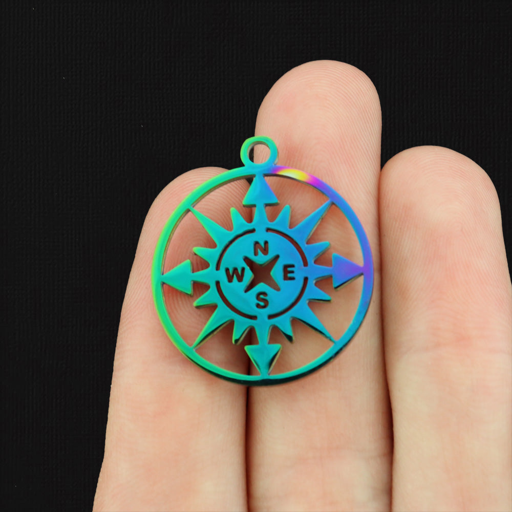 Compass Stainless Steel Charms - Choose Your Tone