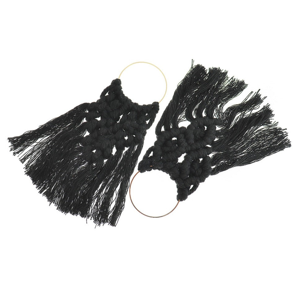 Cotton Threaded Fan Tassel - Gold Tone Loop - Choose Your Color!