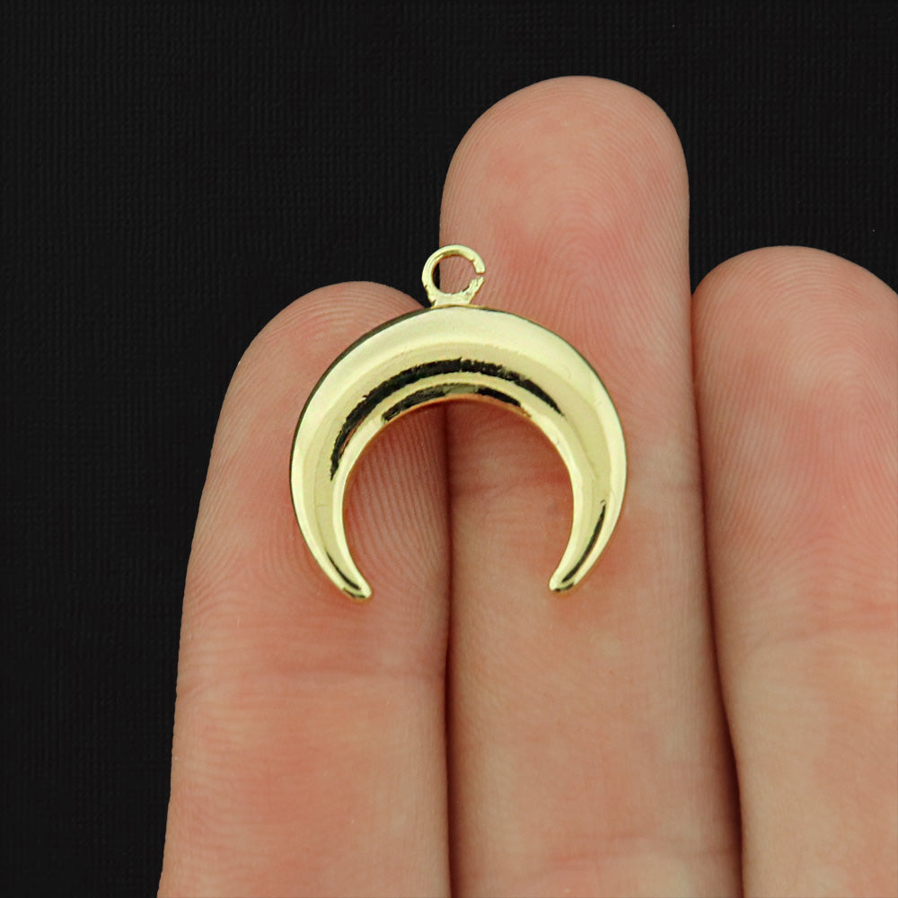 Crescent Moon Plated Copper Charm - Choose Your Tone
