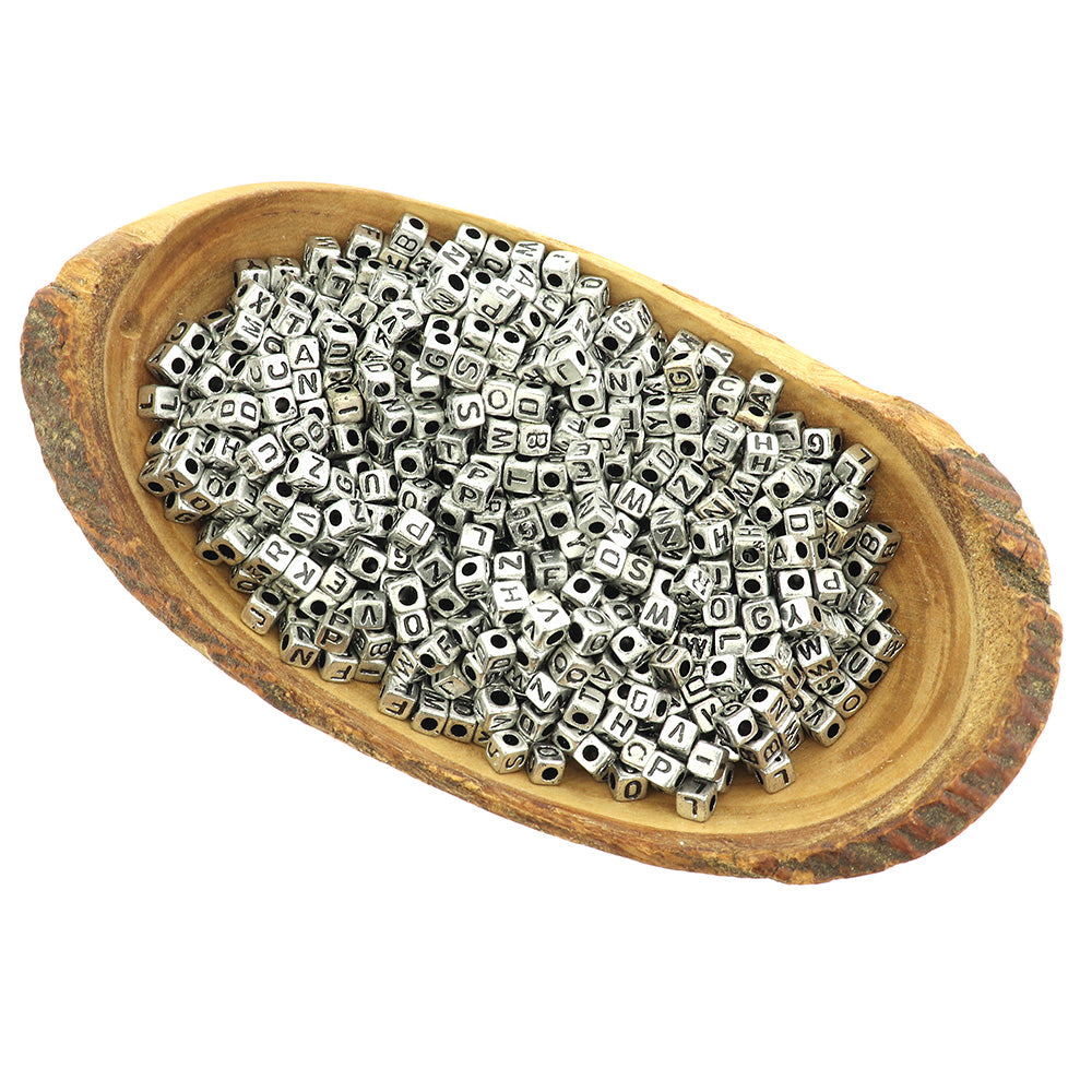 Cube Acrylic Beads 5mm - Assorted Letter - 100 Beads - BD139