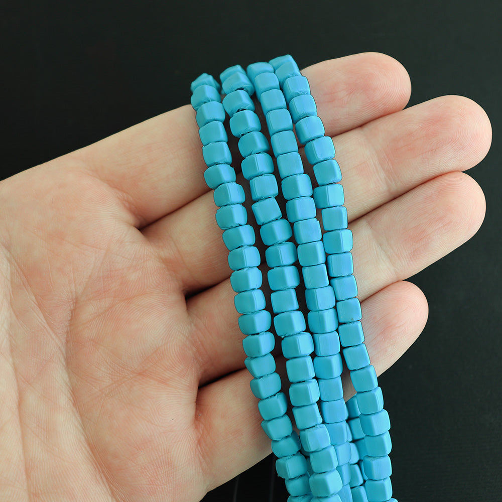 Cube Polymer Clay Beads - 5mm - 1 Strand 86 Beads - Choose Your Color!