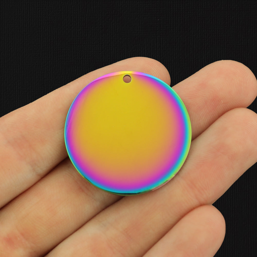 Custom Stainless Steel 30mm Round Charm - Personalized