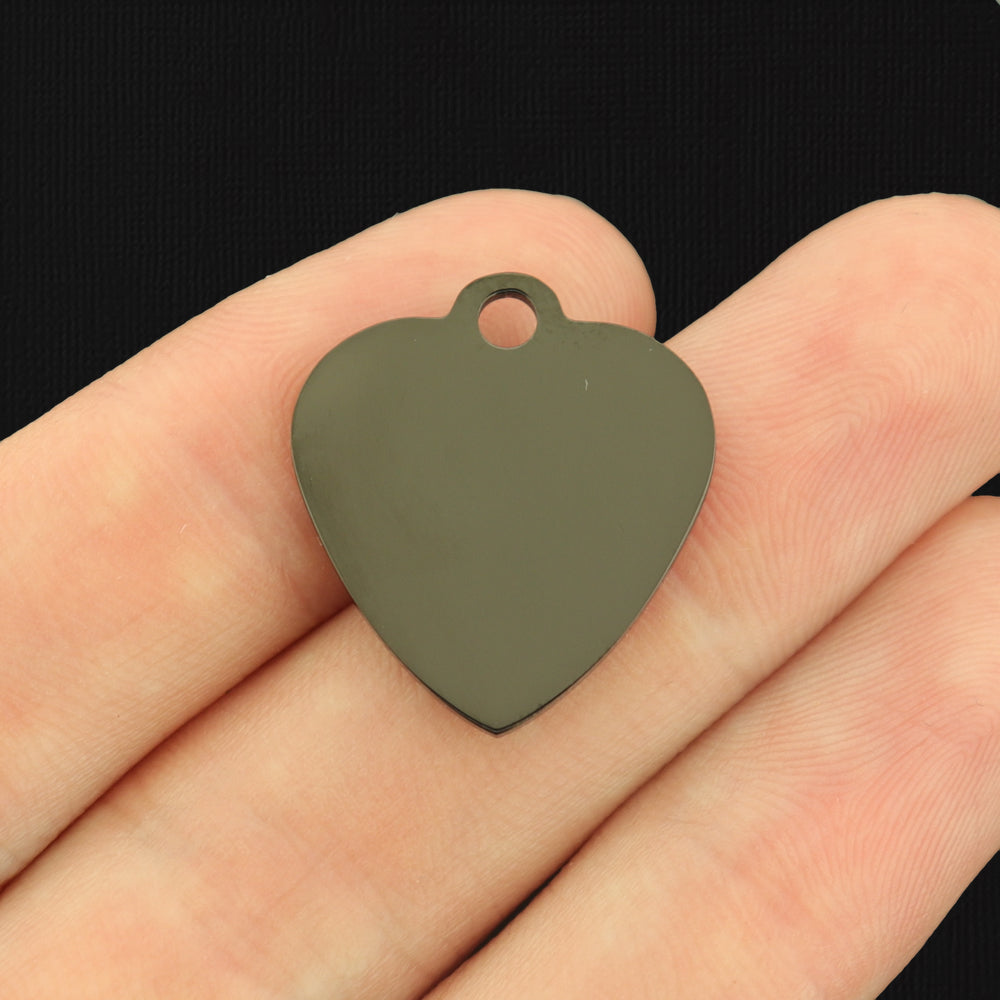 Custom Stainless Steel Heart Charm - Personalized